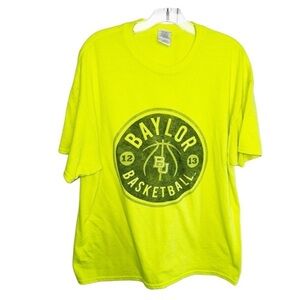 Baylor University Basketball Spirit Wear Tee Neon Yellow XL Collegiate S/S